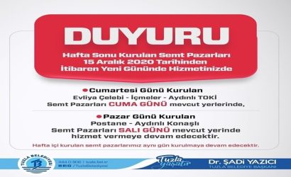 Tuzla Belediyesinden duyuru