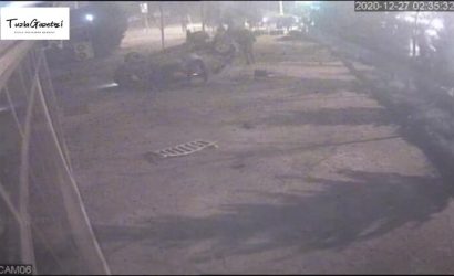 Tuzla'da Alkollü sürücünün aracı kaza sonucu bahçeye girdi