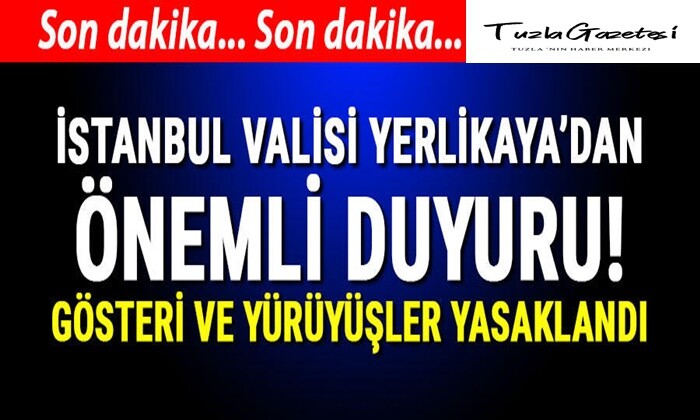 istanbul Vali'liğinden Duyuru