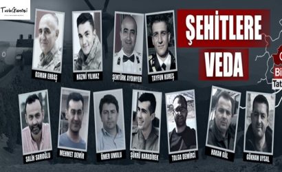 bitlis de Askeri helikopter düşmesi sonucu şehit olan 11 askerimize veda