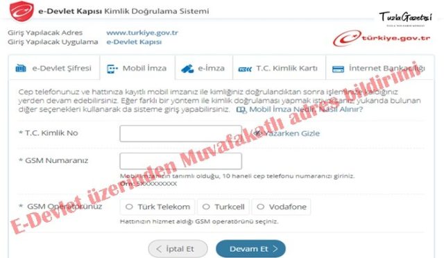 E-Devlet üzerinden Muvafakatlı adres bildirimi