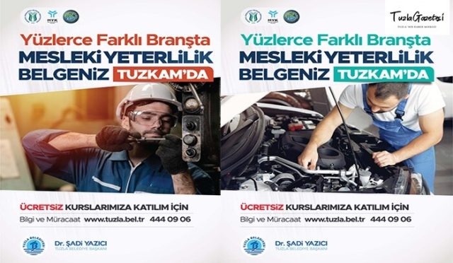 Tuzla'da Farklı Branşta Mesleki Yeterlilik Kursları Başlıyor