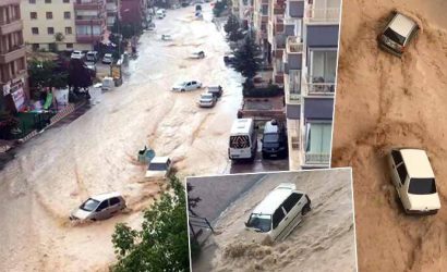 Ankara'nın Mamak ilçesinde yoğun sağanak yağış