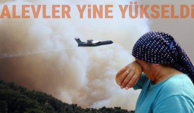 Marmaris' de dün çıkan orman yangını söndürme çalışmalarına devam ediliyor