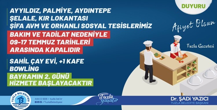 Tuzla Belediyesi'nden Önemli Duyuru 